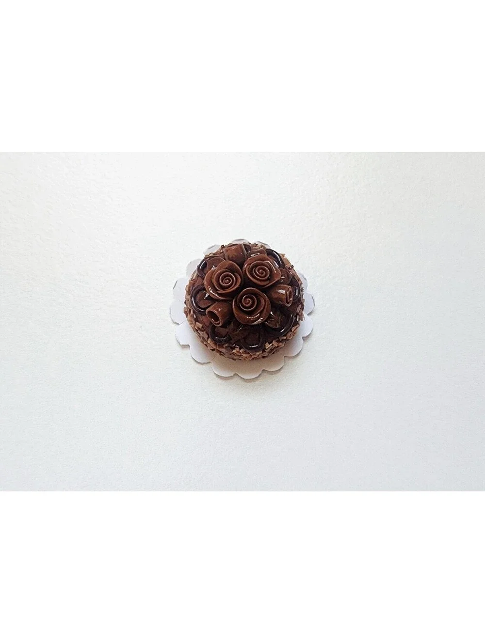 Miniature Dollhouse Double Chocolate Rose Cake